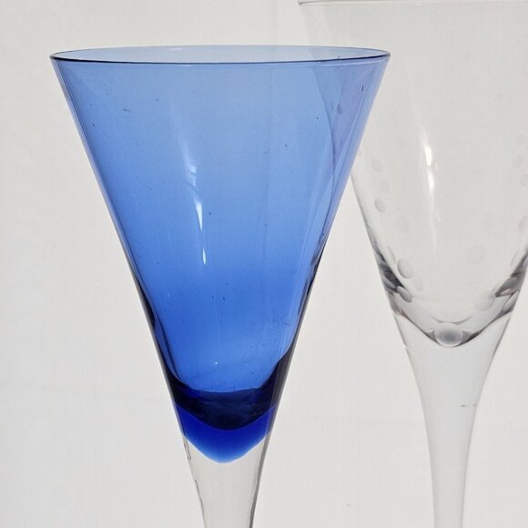 Mismatched Wine Glassware Collection set/4 vintage mixed design cocktail glasses - Picture 6 of 13